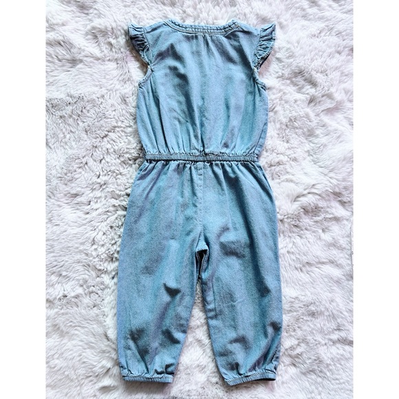 Carter’s Denim Chambray Jumpsuit Romper | 24 Mos | Good Used Condition - Picture 2 of 6